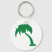 Tropical Palm Tree Silhouette Green Island Beach Schlüsselanhänger (Rückseite)