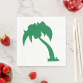 Tropical Palm Tree Silhouette Green Island Beach Serviette (Beispiel)