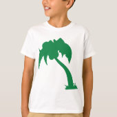 Tropical Palm Tree Silhouette Green Island Beach T-Shirt (Vorderseite)