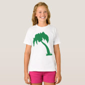 Tropical Palm Tree Silhouette Green Island Beach T-Shirt (Vorne ganz)