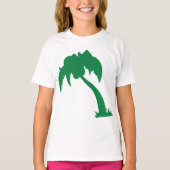 Tropical Palm Tree Silhouette Green Island Beach T-Shirt (Vorderseite)
