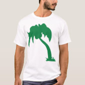 Tropical Palm Tree Silhouette Green Island Beach T-Shirt (Vorderseite)