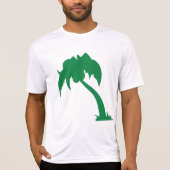 Tropical Palm Tree Silhouette Green Island Beach T-Shirt (Vorderseite)