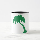 Tropical Palm Tree Silhouette Green Island Beach Tasse