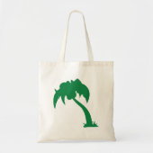 Tropical Palm Tree Silhouette Green Island Beach Tragetasche (Vorne)