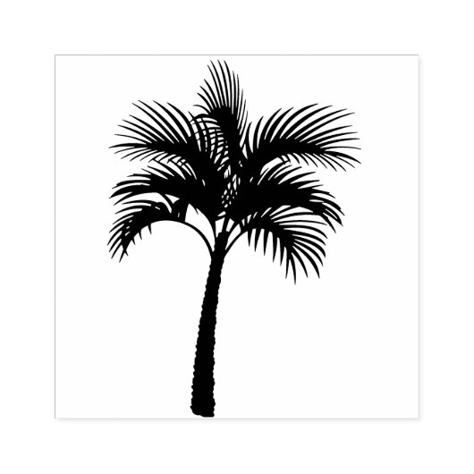 Tropical Palm Tree Silhouette Gummistempel (Prägung)