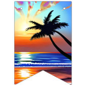 Tropical Palm Tree Silhouette Party Wimpelkette (Zweite Fahne)