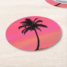 Tropical Palm Tree Silhouette Untersetzer