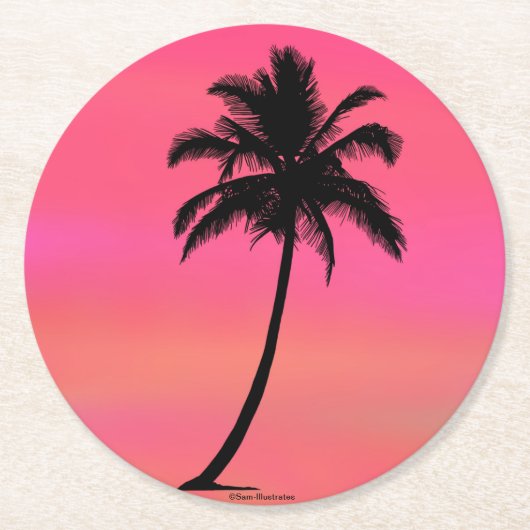 Tropical Palm Tree Silhouette Untersetzer (Vorderseite)