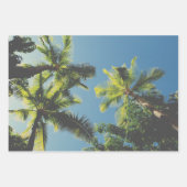 Tropical Palm Tree Sommer Vibe Green Blue Sky Geschenkpapier Set (Vorderseite 2)