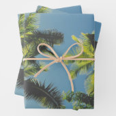 Tropical Palm Tree Sommer Vibe Green Blue Sky Geschenkpapier Set (Beispiel)