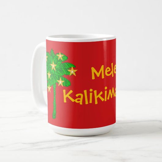 Tropical Palm Tree Stars Personalized Kaffeetasse (Vorderseite Links)