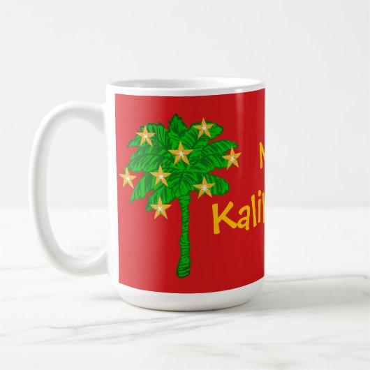 Tropical Palm Tree Stars Personalized Kaffeetasse (Links)