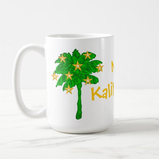 Tropical Palm Tree Stars Personalized Kaffeetasse (Links)
