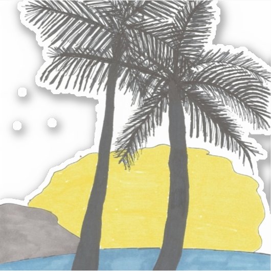 Tropical Palm Tree Sticker (Vorderseite)