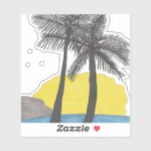 Tropical Palm Tree Sticker (Blatt)