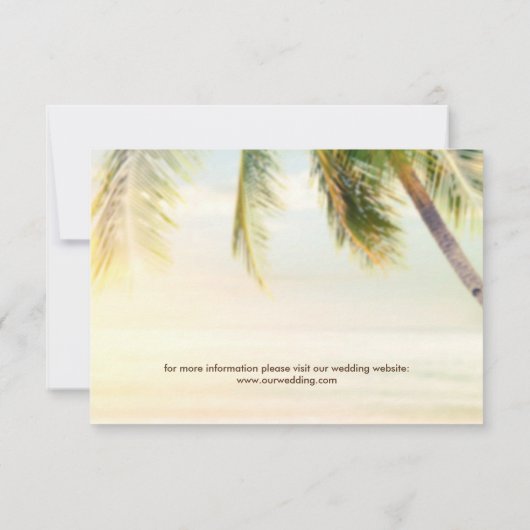 Tropical Palm Tree Summer Beach Wedding Rettete Th Save The Date (Rückseite)
