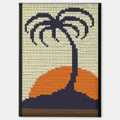 Tropical Palm Tree Sunset Artisan Crochet Print Magnet (Vorderseite)