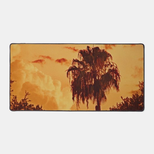 Tropical Palm Tree Sunset Desk Mat Schreibtischunterlage (Vorderseite)