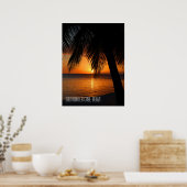 Tropical Palm Tree Sunset in Belize Poster (Küche)