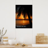 Tropical Palm Tree Sunset in Belize Poster (Küche)