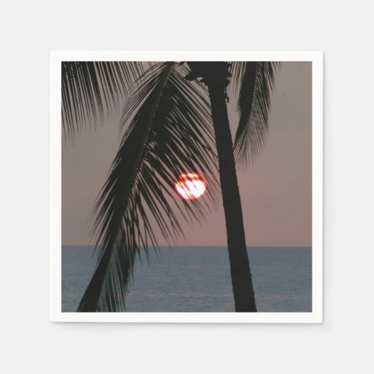 Tropical Palm Tree Sunset Serviette (Vorderseite)