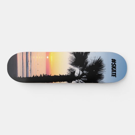 Tropical Palm Tree Sunset Skateboard (Horizontal)