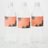Tropical Palm Tree Sunset Wasserflaschenetikett (Flaschen)