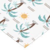 Tropical Palm Tree Sunshine Aquamarin Türkis Tischdecke (Schrägansicht)