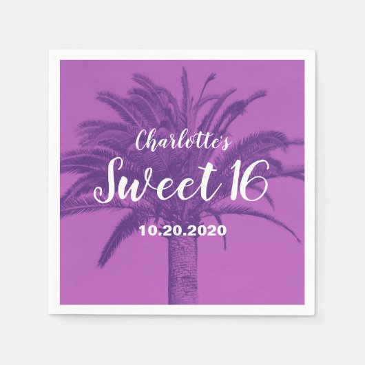 Tropical Palm Tree Sweet 16 Serviette (Vorderseite)
