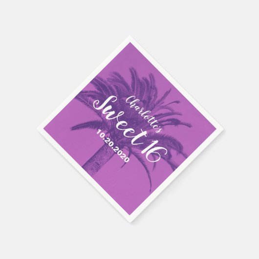 Tropical Palm Tree Sweet 16 Serviette (Ecke)