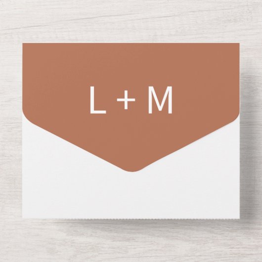 Tropical Palm Tree Terracotta QR Code Wedding All In One Einladung (Rückseite)