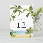 Tropical Palm Tree Tischnummer (Stehend Vorderseite)