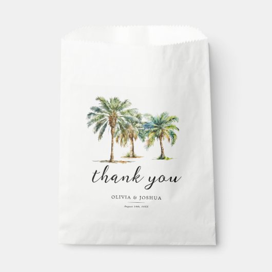 Tropical Palm Tree Vielen Dank für Ihre Hochzeit Geschenktütchen (Vorderseite)
