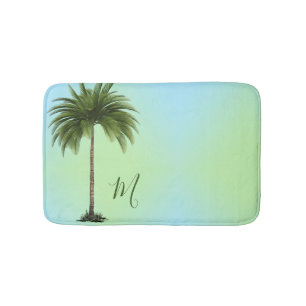 Tropical Palm Tree Vintag Elegante Grün Badematte