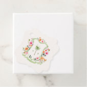 Tropical Palm Tree Wappen Monogram Beach Wedding Geschenkanhänger (Beispiel)