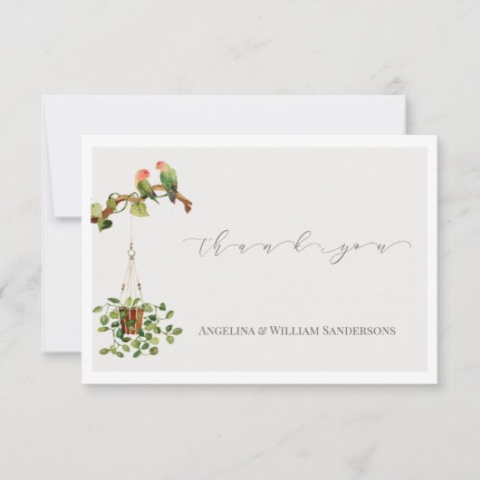 Tropical Palm Tree Wedding Danke Karte (Vorderseite)