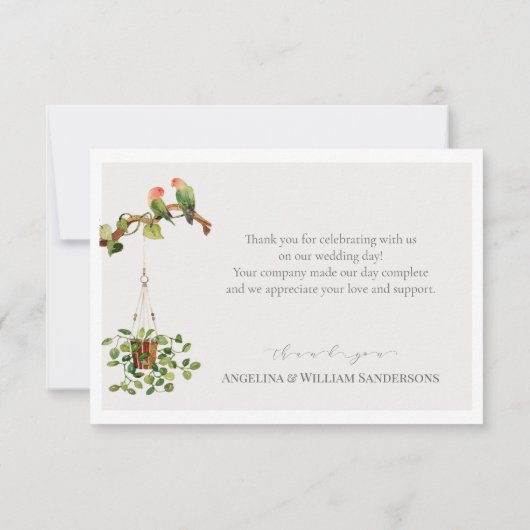Tropical Palm Tree Wedding Danke Karte (Rückseite)