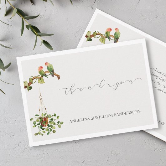 Tropical Palm Tree Wedding Danke Karte