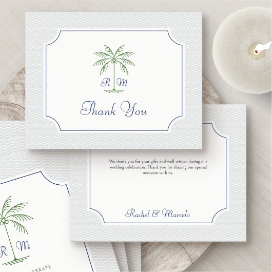 Tropical Palm Tree Wedding Danke Karte