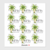 Tropical Palm Tree Wedding Danke Set Aufkleber (Blatt)