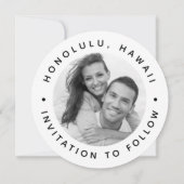 Tropical Palm Tree Wedding einfaches Foto Save The Date (Rückseite)