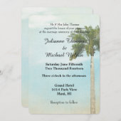 Tropical Palm Tree Wedding Einladung (Vorne/Hinten)