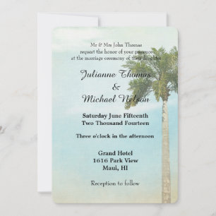 Tropical Palm Tree Wedding Einladung