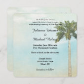 Tropical Palm Tree Wedding Einladung (Vorne/Hinten)
