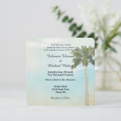 Tropical Palm Tree Wedding Einladung (Stehend Vorderseite)