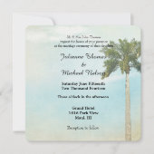 Tropical Palm Tree Wedding Einladung (Vorderseite)