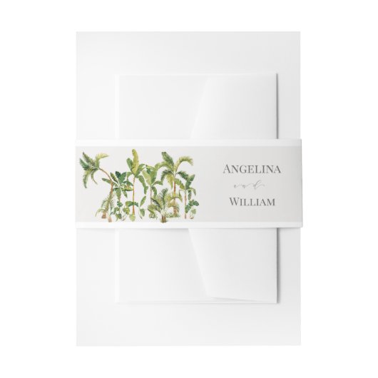 Tropical Palm Tree Wedding Einladungsbanderole (Vorderseite Beispiel)