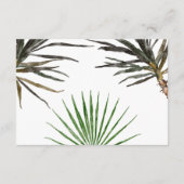 Tropical Palm Tree Wedding Enclosure Details Card Begleitkarte (Rückseite)