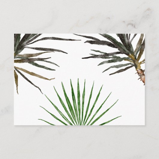 Tropical Palm Tree Wedding Enclosure Details Card Begleitkarte (Rückseite)